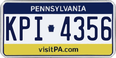 PA license plate KPI4356