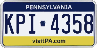 PA license plate KPI4358