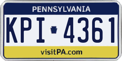 PA license plate KPI4361