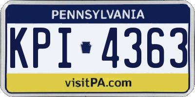 PA license plate KPI4363