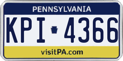PA license plate KPI4366