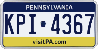 PA license plate KPI4367