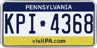 PA license plate KPI4368