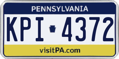 PA license plate KPI4372