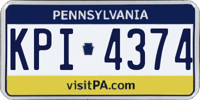 PA license plate KPI4374