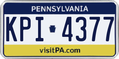 PA license plate KPI4377