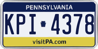 PA license plate KPI4378