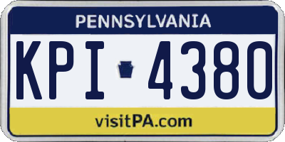 PA license plate KPI4380