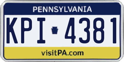 PA license plate KPI4381