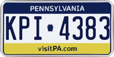 PA license plate KPI4383