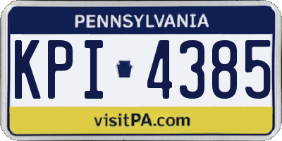 PA license plate KPI4385