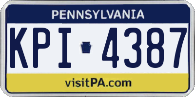 PA license plate KPI4387