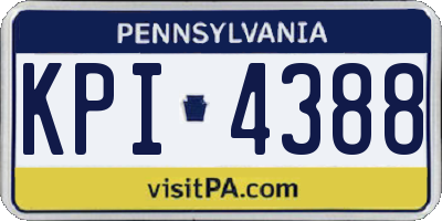 PA license plate KPI4388