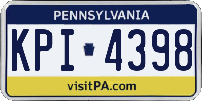 PA license plate KPI4398