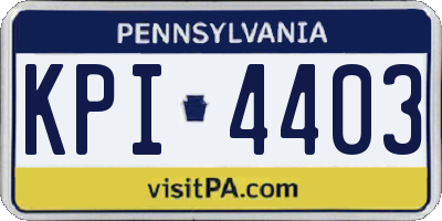 PA license plate KPI4403