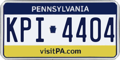 PA license plate KPI4404