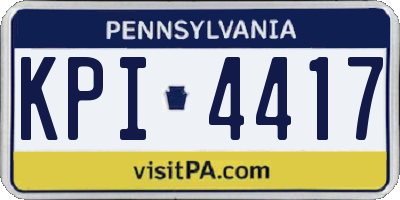 PA license plate KPI4417