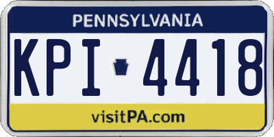 PA license plate KPI4418