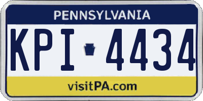 PA license plate KPI4434