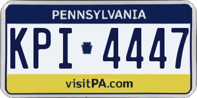 PA license plate KPI4447