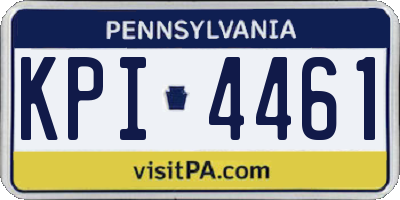 PA license plate KPI4461