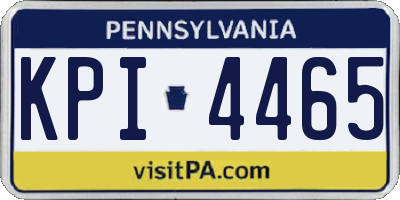 PA license plate KPI4465