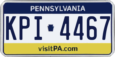 PA license plate KPI4467