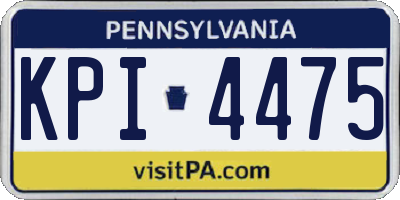 PA license plate KPI4475