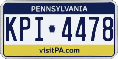 PA license plate KPI4478