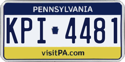 PA license plate KPI4481