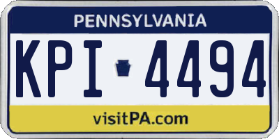 PA license plate KPI4494