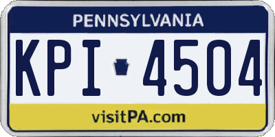 PA license plate KPI4504