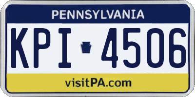 PA license plate KPI4506