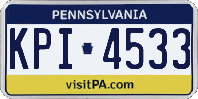PA license plate KPI4533