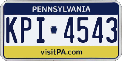 PA license plate KPI4543