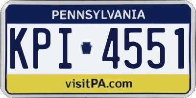 PA license plate KPI4551