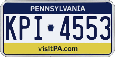 PA license plate KPI4553