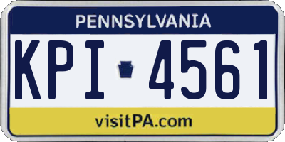 PA license plate KPI4561