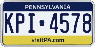 PA license plate KPI4578