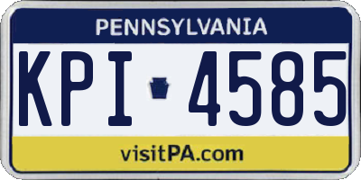 PA license plate KPI4585