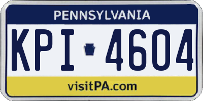 PA license plate KPI4604