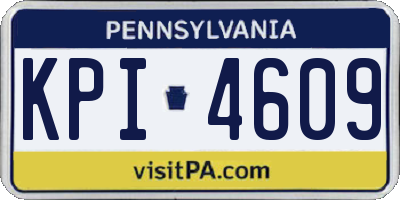 PA license plate KPI4609