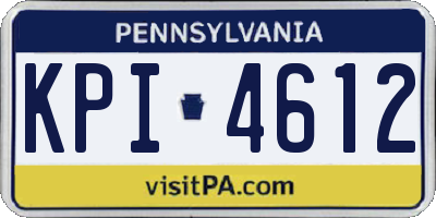 PA license plate KPI4612