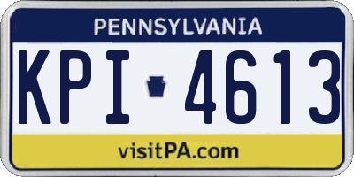 PA license plate KPI4613