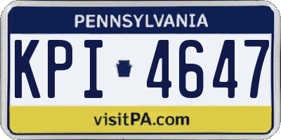 PA license plate KPI4647