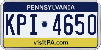 PA license plate KPI4650