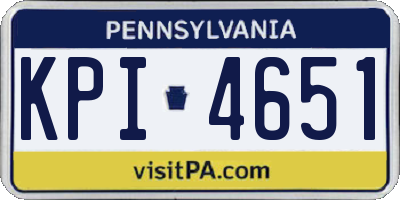 PA license plate KPI4651