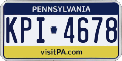 PA license plate KPI4678