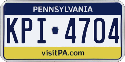 PA license plate KPI4704