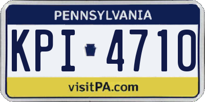 PA license plate KPI4710
